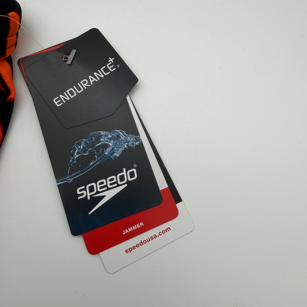 Speedo Reflected Jammer Youth 22 Speedo Orange Black Endurance+ Swim Suit - Picture 4 of 14